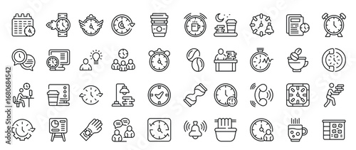  late work icon outline style vector illustration