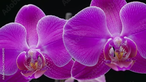 Close-up of vibrant purple orchid blossoms