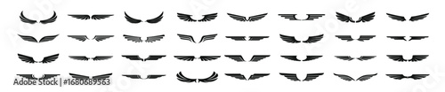 wings icons set vector illustration