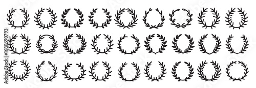 Wreath Monogram Modern Minimalism vector illustration