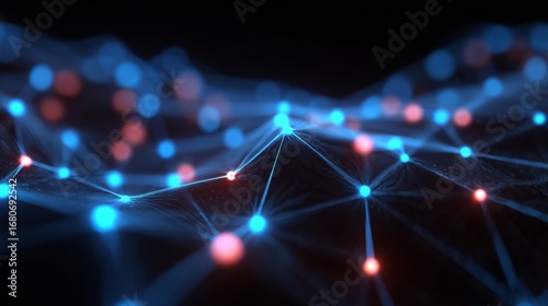 Wallpaper Mural Digital Connectivity: Abstract illustration of interconnected data points forming a complex network, representing the digital world. Torontodigital.ca