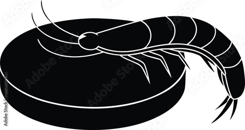 prawn cake clean silhouette vector