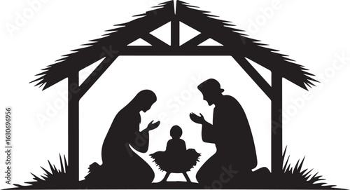 Nativity scene silhouette