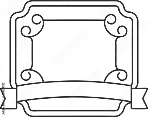 vintage frame with a ribbon