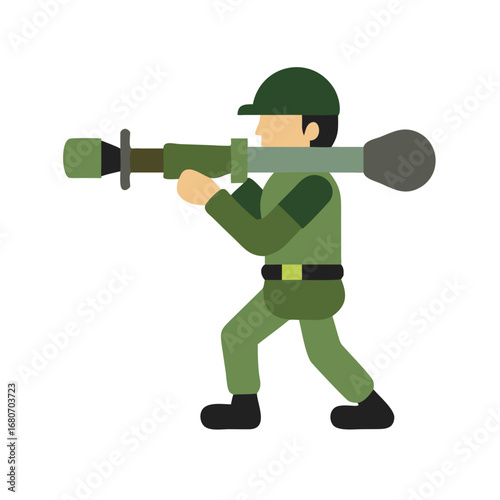 Soldier with bazooka rocket launcher