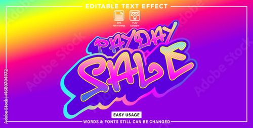 Graffiti style editable text effect payday sales