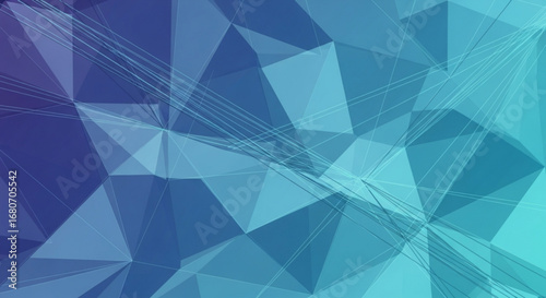 Abstract geometric background with triangles and polygons in shades of blue and cyan color