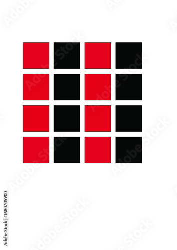 red and white cubes
