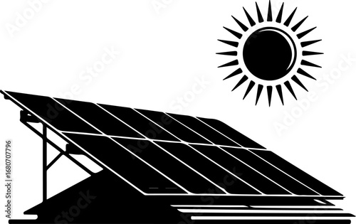solar panel icon silhouette vector illustration