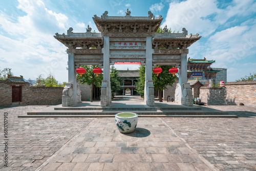 traditional structure and style of Chinese ancient architecture of taoist temple in Shanxi Province
