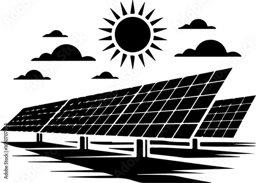 solar panel icon silhouette vector illustration