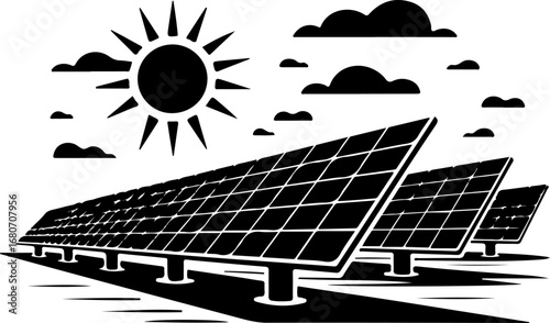 solar panel icon silhouette vector illustration