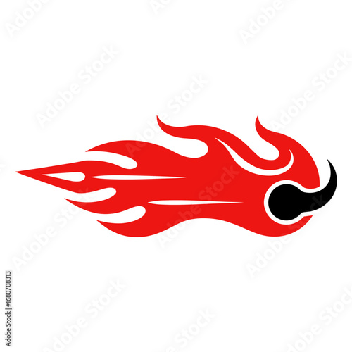 vintage motorcycle fuel tank decal with red flame