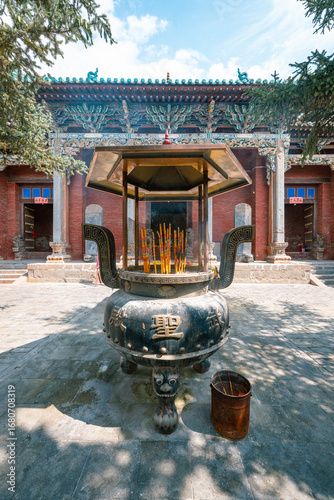 Chinese ancient taoism temple and architecture art in Shanxi Province, China