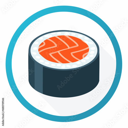 An isolated plate of colorful sushi rolls with chopsticks, a delicious meal or snack