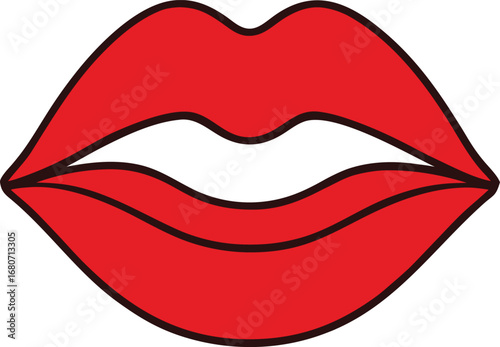 vector illustration of a red lips