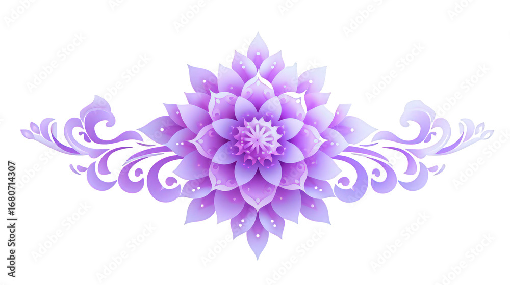 Obraz premium Traditional Korean circular flower motif in soft light flower