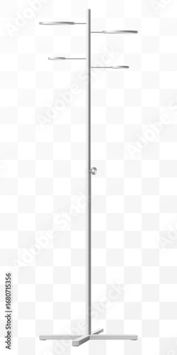 Hospital IV Stand – Medical Infusion Pole with Hooks isolated on transparent background. IV Blood Bag Dropper Stand. Laboratory equipment for blood transfusion. Realistic 3d Vector Illustration