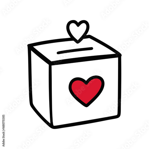 charity box with love sign vector illustration