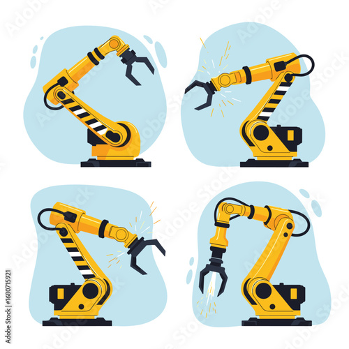 Innovative robotic arms showcasing industrial automation and advanced manufacturing processes with precision