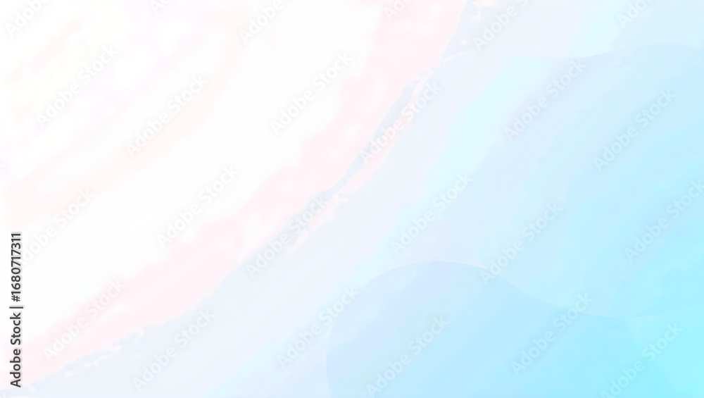 Fototapeta premium Soft pastel watercolor wash creates a serene, dreamy background with delicate pink and blue hues