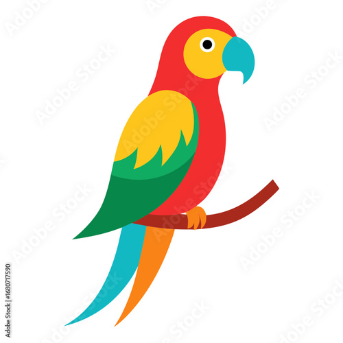  colourful parrot sitting on branch