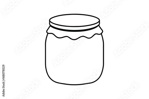 Jam jar line art vector illustration, Black Jam jar line art bundle 