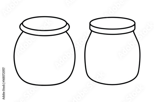 Jam jar line art vector illustration, Black Jam jar line art bundle 