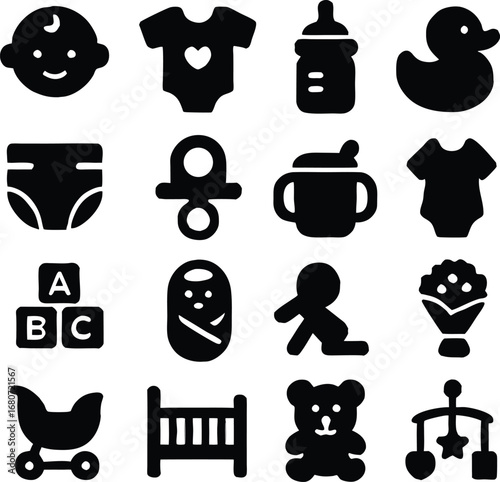Coffee drink flat icon set. Cup mug grinder beans machine and cafe collection. Hot beverage takeaway pot and cafe equipment symbols group.