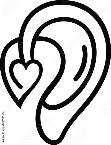 Hearing aid symbol with hearing aid power