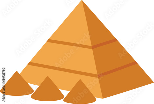 Ancient Pyramid Illustration on White Background