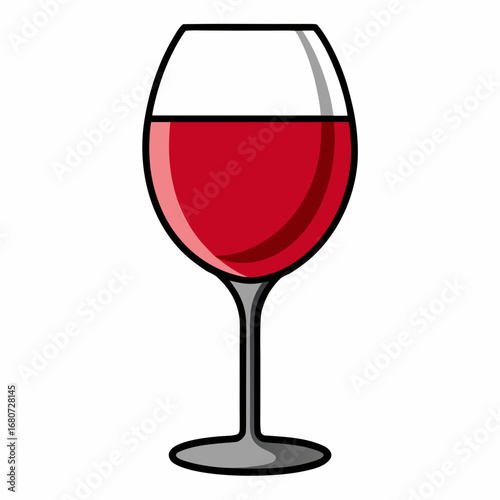Red Wine in Glass white background