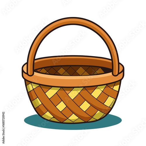Woven basket no background