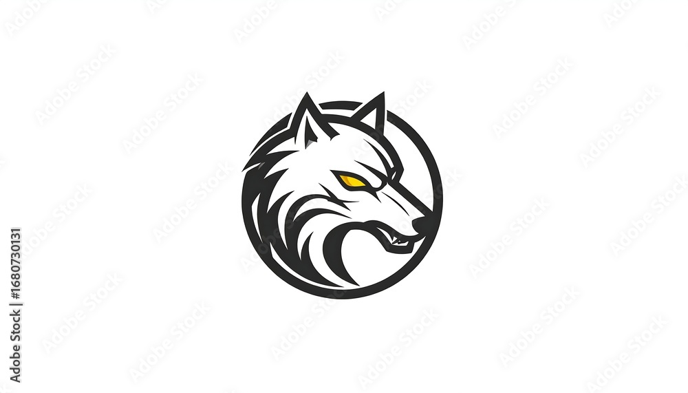 Obraz premium Simple wolf head logo design
