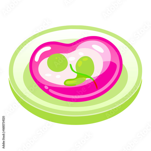 Embryo in Petri dish vector illustration for biotechnology
