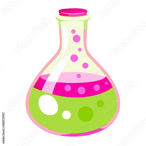Chemical flask icon for virus lab research
