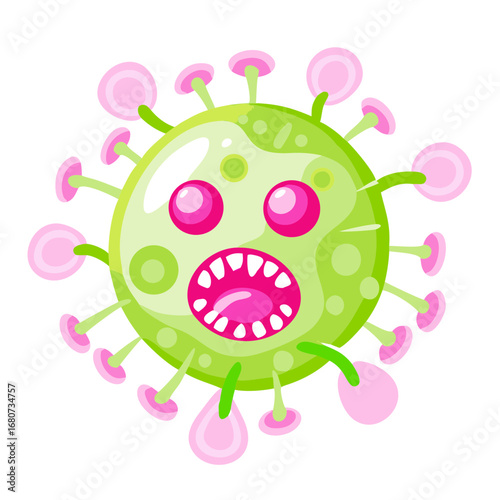 Virus cell vector illustration for microbiology and genetics
