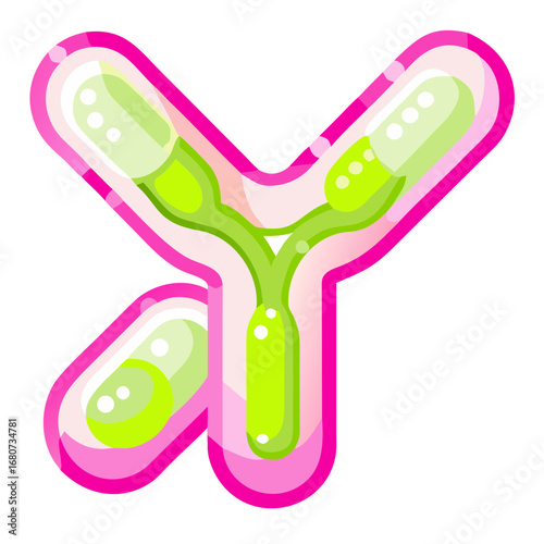 Antibody Y shaped molecule vector illustration
