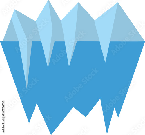 Flat Design Ice Formation with Sharp Edges