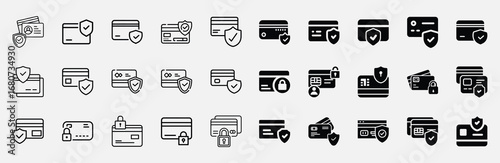 Comprehensive Secure Payment Icon Pack with Credit Card, Mobile Wallet, Online Banking, and E-commerce Transaction Symbols