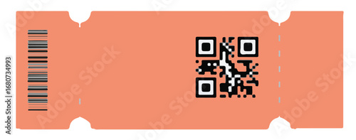 Set of Blank Event Tickets with Barcodes and QR Codes – Vector Template Collection