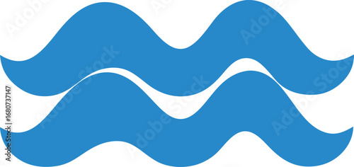 Abstract Blue Wavy Lines Water Symbol