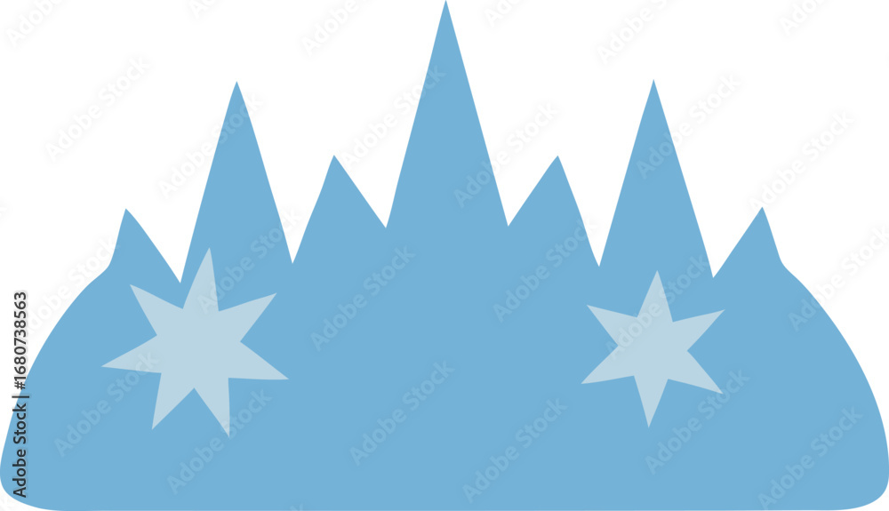 Obraz premium Stylized Blue Winter Ice Mountain Graphic