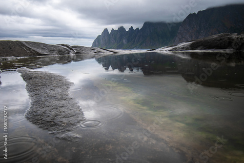 Epic view of mountain peaks of Senja