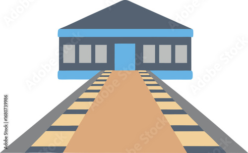 Vector Illustration of a Train Station Path