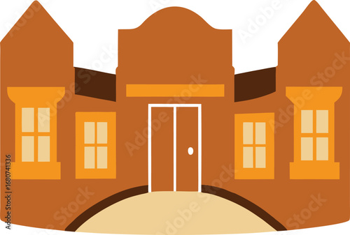 Classic Wild West Town Saloon Building Vector