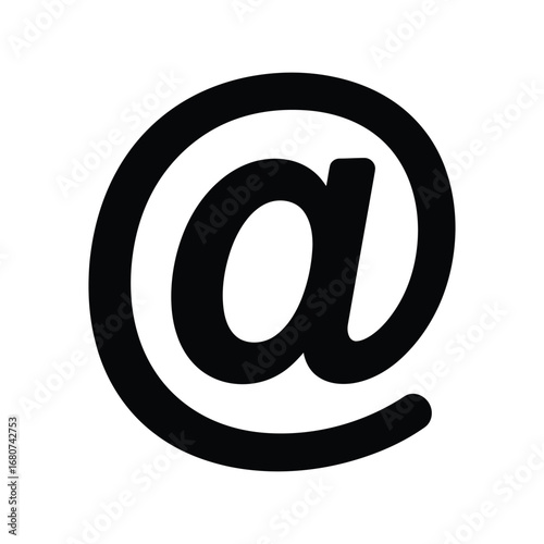 Email symbol '@' graphic illustration representing communication online contact digital messaging technology vector