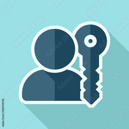 User access with key illustration. User access with key icon for login authentication account security password privacy concept