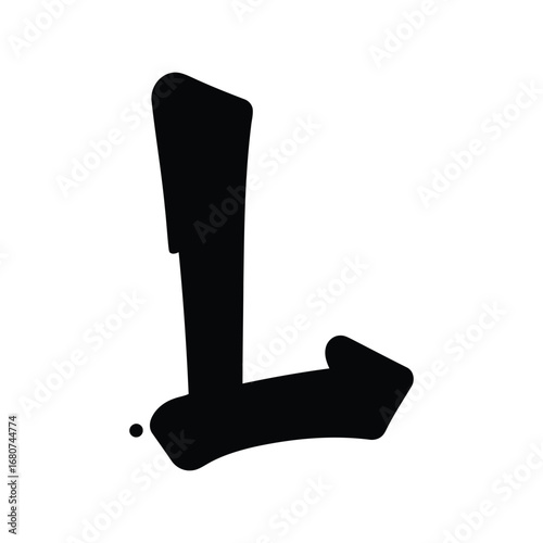 Bold graffiti style letter l spray painted art design vector
