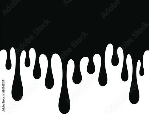 Black liquid dripping down melting viscous